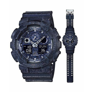 卡西欧手表男g-shock蓝色牛仔色彩图层印刷双屏运动ga-100cg-2a
