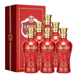 五粮国宾尊品52度浓香型白酒500ml*6整箱高度纯粮酒