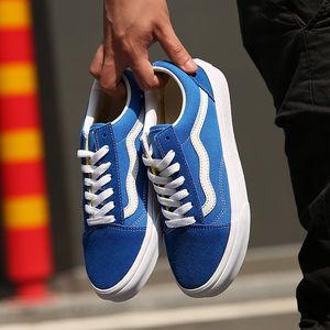 万斯官网正品低帮经典款天蓝色帆布鞋情侣款运动滑板鞋男鞋女秋冬