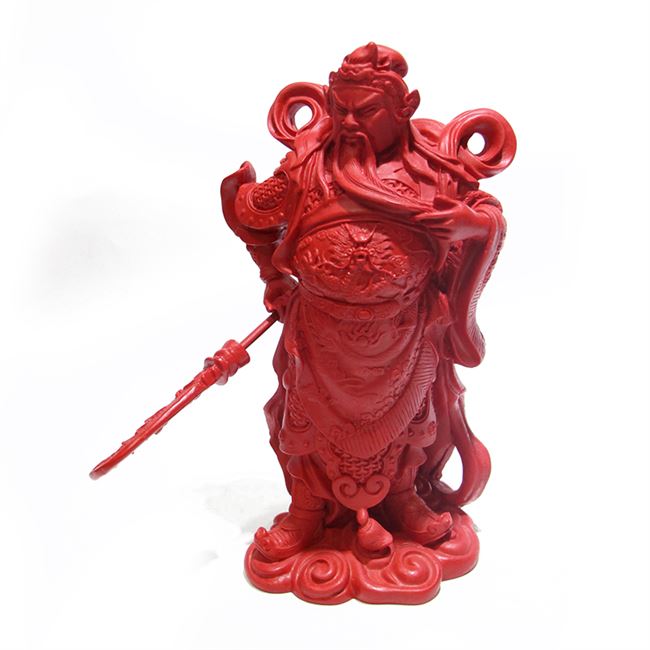 天然朱砂关公摆件持刀扶须武财神关羽摆台关云长平安摆设工艺品.