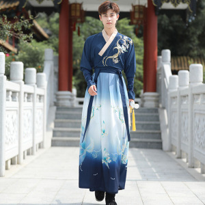 原创新款汉服男款古风男士仙气青少年古装古代衣服男装书生班服