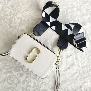 mackjarein真皮女包送运费险老店撞色宽肩带相机包牛皮斜挎小方包