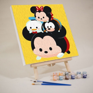 涂料画画手工diy儿童水彩填色颜料画涂鸦画涂色画卡数字油画装饰