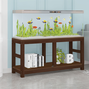 实木简易鱼缸架子客厅中小型鱼缸底座简约鱼缸架定制底架子鱼缸柜