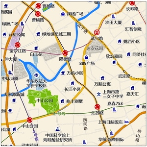 电子版上海市区地图道路交通地图小区楼盘分布地图高清素材