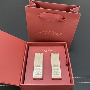 兰蔻/lancome 520情人节新款皮革唇釉口红两支装包装礼品盒手提袋