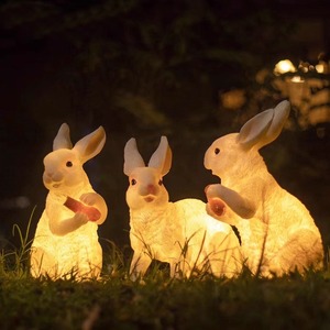 太阳能兔子灯户外动物灯防水发光兔子灯景观led草坪灯园林造型灯