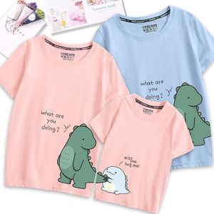 小恐龙亲子装一家三口夏季2024新款潮母子母女装洋气棉质短袖t恤