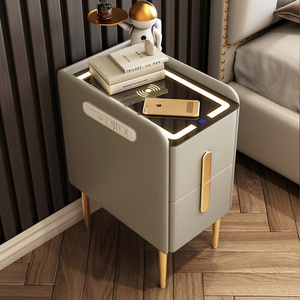 智能床头柜小型简约现代可无线充电带灯一体网红迷你超窄床边柜子