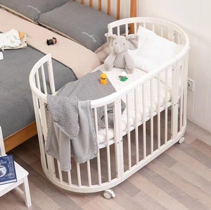 高端婴儿床可移动实木小床拼接大床0-6岁新生宝宝床摇篮多功能