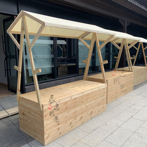 户外摆摊售货架集市摊位木质活动棚架移动售货车折叠展示夜市摊位