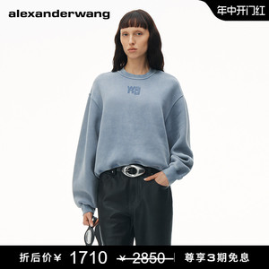[甄选6折]alexanderwang亚历山大王essential毛圈布发泡徽标卫衣