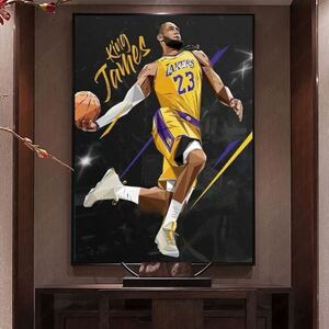 nba篮球勒布朗詹姆斯周边diy数字油画手绘手工填色颜料油彩画礼物