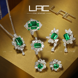 LAC高级珠宝 红宝石蓝宝石祖母绿珍珠K金首饰下拉到详情查看更多