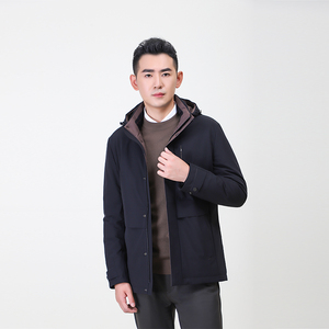 堡基尼男装男士冬季新款连帽工装短版茄克羽绒服bfhr40452