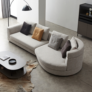 简约布艺沙发北欧风格客厅组合意式极简轻奢灰色意凡家居旗舰店