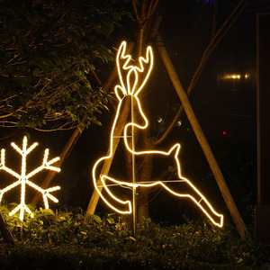 led发光动物造型灯户外麋鹿雪花圣诞节装饰商场亮化灯景观灯防水