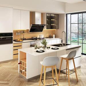 皮阿诺厨房整体橱柜定制开放式厨房厨柜岛台小户型全屋定制地中海