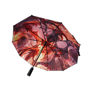 联想拯救者legion 拯救姬自动折叠雨伞红色野兽姬十骨黑胶晴雨伞