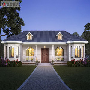 pg1004一层平房欧式别墅设计图纸农村自建房豪华经济型小洋楼新款