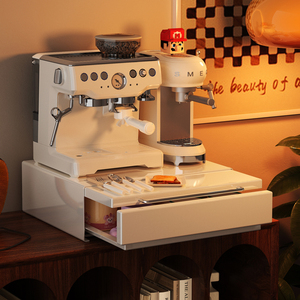 环图桌面咖啡机置物架茶器具收纳台面防尘杯子架咖啡胶囊收纳抽屉
