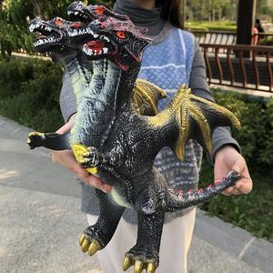 恐龙软胶玩具龙大号儿童仿真模型霸王动物男孩发声三角飞龙超塑胶