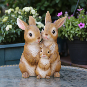 庭院花园装饰创意可爱动物仿真兔子办公室柜子卡通树脂工艺品摆件