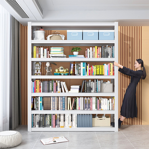 铁艺书架置物架落地多层家用简易书柜客厅收纳铁架子钢制货架