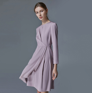 ports宝姿2021女装新品春季优雅真丝不规则连衣裙lm8d035kwt012