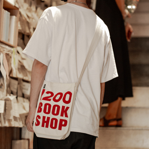 1200bookshop原创设计分格帆布斜挎包小款单肩包文艺书店爱与和平