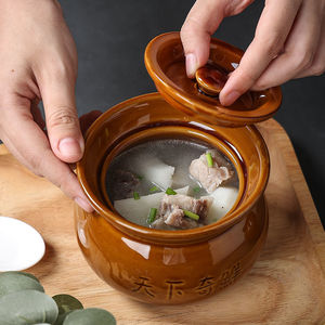 炖罐陶瓷沙县小吃汤罐带盖隔水佛跳墙瓦罐煨汤饭堂酒店商用汤盅