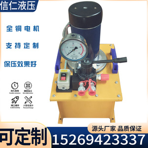 小型电动液压泵220V双油回路超高压手动换向阀大流量泵站系统总成