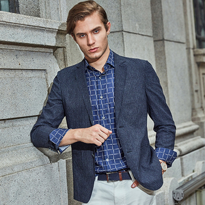 圣梵尼 法国男装商务休闲单西薄款西装外套男 11813201