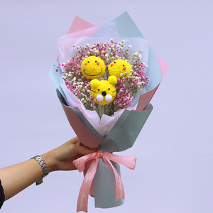 韩式创意乒乓菊笑脸送小孩女友闺蜜生日花束鲜花速递广州深圳同城