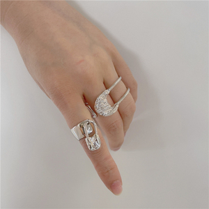 atelierso 官方授权 21aw 纹理双指戒 别针吊坠卡扣宽戒男女戒指