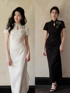 【素瓷】绝美改良旗袍日常可穿新中式连衣裙2024新款女夏季长裙子