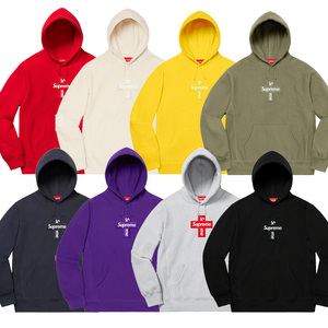 supreme 20fw cross box logo hooded十字架刺绣连帽衫连帽卫衣男