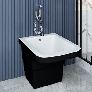 高档别墅拖把池带搓衣板大号家用阳台墩布池卫生间一体拖布池北欧