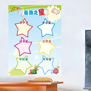 小学班级教室布置装饰文化光荣榜墙贴班级进步每周之星表扬评比栏