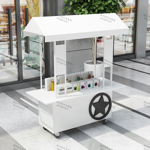 欧式创意铁艺花车超市地推促销车移动货架花店摆饰户外集市摊位车