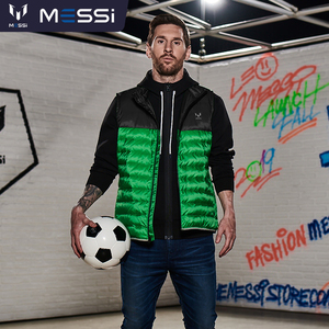 leo messi梅西撞色拉链休闲羽绒背心