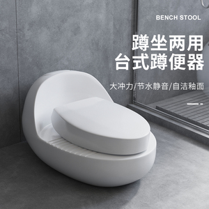 蹲坐两用马桶双用一体可蹲可坐家用座便器直冲不溅水陶瓷坐便器