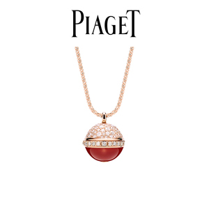 piaget伯爵官方possession时来运转玫瑰金女士钻石红玉髓项链