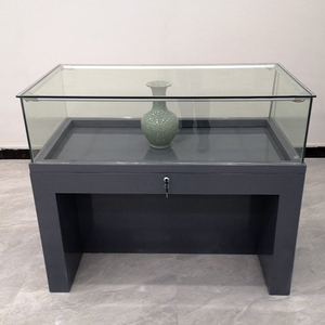 定制木质烤漆展馆展柜博物馆展示柜液压柜文物古董工艺品玻璃柜台