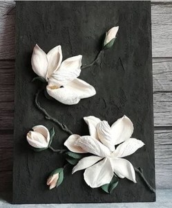 浮雕花卉雕塑膏绘画雕塑膏3d塑型石膏刮刀画刮刀花材料钛白色560g