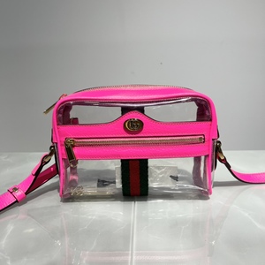 啊古着/二手/gucci古驰 粉色pvc透明相机包斜挎包 尺寸17×12 rq