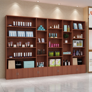 理发店柜子靠墙展示柜美发复古多功能货柜自由组合超市货架展示架