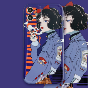 若翼旗舰店天猫抽烟白雪公主手机壳适用苹果12搞怪恶搞iphone12pro