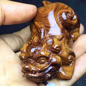 老挝黄花梨原木招财貔貅手工木雕手把件手把玩实木文玩雕刻工艺品