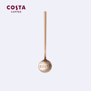 COSTA勺子不锈钢咖啡勺家用搅拌勺小甜品勺欧式女可爱小金色勺子